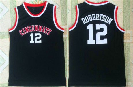 Maillot De Basket NCAA University of Cincinnati Os car Robertson 12 Noir